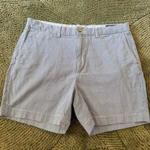 Polo Ralph Lauren Mens Blue White Gingham Stretch Classic Fit Shorts Size 35